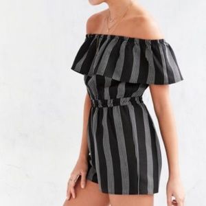 NWT Off the Shoulder Striped Romper